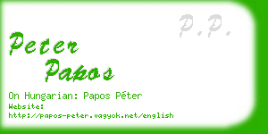 peter papos business card